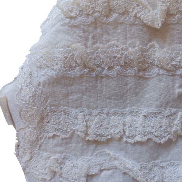 12m 1yr Vintage Dress White Lace-Trimmed Cotton Sleeveless Ruffle Hem 1950's mcm - Picture 6 of 6